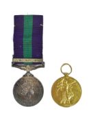 FIRST WORLD WAR VICTORY MEDAL & QUEEN ELIZABETH II GSM