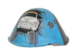 COLD WAR ERA EAST GERMAN M56 HELMET WITH MEMORIAL ARTWORK