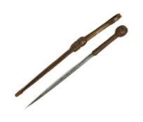 LEATHER LINED COSH WITH CONCEALED BLADE