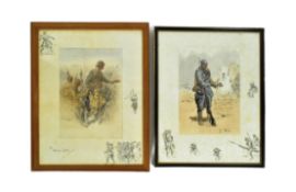 SNAFFLES (1884-1967) - TWO PRINTS DEPICTING WW1 SOLDIERS