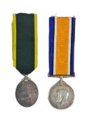 BRITISH 1ST WORLD WAR MEDAL & TERRITORIAL EFFICIECY MEDAL