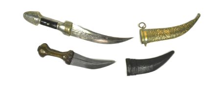 19TH CENTURY SYRIAN JAMBIYA DAGGER & INDO-PERSIAN JAMBIYA