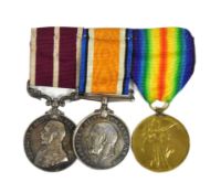 WWI FIRST WORLD WAR MEDAL PAIR WITH MERITORIOUS SERVICE MEDAL