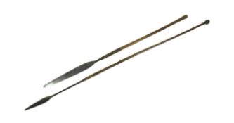 TWO ORIGINAL AFRICAN ZULU ASSEGAI SPEARS