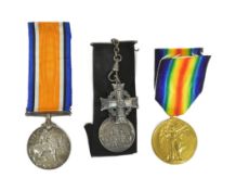 WWI FIRST WORLD WAR MEDAL DUO & MEMORIAL CROSS - WINNIPEG RIFLES
