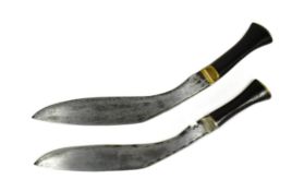 TWO VINTAGE NEPALESE KUKRI KNIVES
