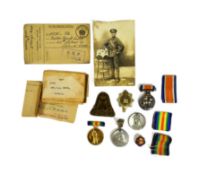 WWI FIRST WORLD WAR MEDAL PAIR & EMPHEMERA
