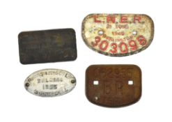 RAILWAYANA - X4 CAST IRON LOCOMOTIVE WAGON PLATES