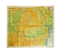 SECOND WORLD WAR SILK ESCAPE MAP - EASTERN EUROPE & GREECE