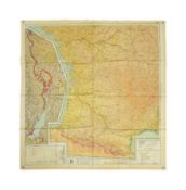 WWII SECOND WORLD WAR ESCAPE MAP - FRANCE & SPAIN