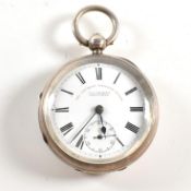 SILVER HALLMARKED JG GRAVES OPEN FACED POCKET WATCH