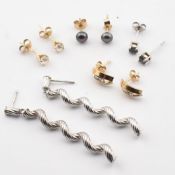 COLLECTION OF 9CT GOLD & GEM SET EARRINGS