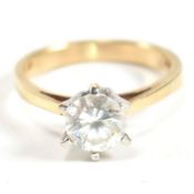 HALLMARKED 9CT GOLD & CZ SOLITAIRE RING