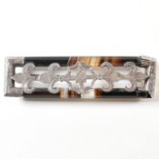 SILVER & BANDED AGATE BROOCH PIN
