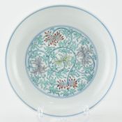 DOUCAI CHRYSANTHEMUM PLATE, YONGZHEN MARKED 清 斗彩菊花碟