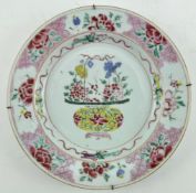 QING QIANLONG FAMILLE ROSE CHARGER PLATE 清 乾隆粉彩花卉盘