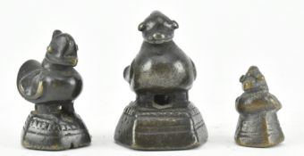 THREE 19TH CENTURY OPIUM WEIGHTS IN FORM OF DUCKS 鸦片砝码