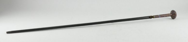 QING DYNASTY WALKING STICK WITH CLOISONNE HANDLE 掐丝珐琅拐杖