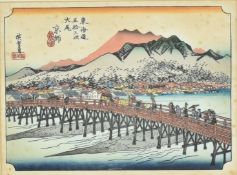 UTAGAWA (ANDO) HIROSHIGE - KEISHI 安藤 徳太郎 东海道五拾三次大尾版画