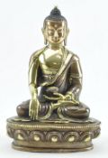BRASS AND COPPER SEATED BUDDHA 黄铜释迦牟尼佛坐像