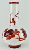 20TH CENTRY RUBY RED PEKING GLASS VASE 白地套红玻璃
