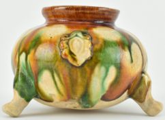 CHINESE SANCAI GLAZED POTTERY TRIPOD CENSER 三彩三足香炉