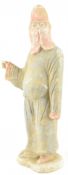 TANG DYNASTY TERRACOTTA FIGURINE OF HUREN 唐 胡人陶佣