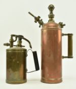 TWO VICTORIAN CIRCA 1900 COPPER AND BRASS SPRAYERS