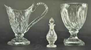 THREE EARLY 19TH CENTURY CUT GLASS ITEMS, WITH DAMAGE