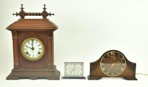 COLLECTION OF THREE EARLY - MID CENTURY MANTLE CLOCKS