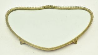 FRENCH STYLE 20TH CENTURY ORNATE METAL & MIRROR TRAY