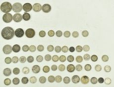 COLLECTION OF GEORGE III & LATER SILVER COINS