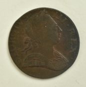 UNDATED GEORGE III SINGLE SIDED COPPER COIN / TOKEN