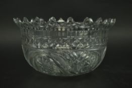 EARLY 19TH CENTURY GEORGE IV CUT GLASS PUNCH BOWL