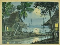 A. B. IBRAHIM (1925-1977) - 20TH CENTURY WATERCOLOUR ON PAPER