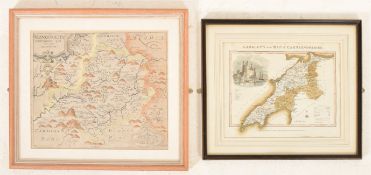 17TH CENTURY W. KIP & C. SAXTON MAP OF WALES T/W ANOTHER