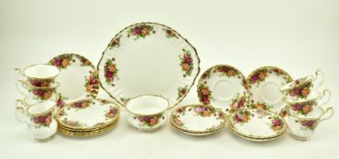 ROYAL ALBERT OLD COUNTRY ROSES BONE CHINA PART TEA SERVICE