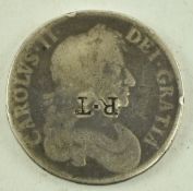 1673 CHARLES II SILVER HALFCROWN