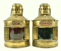PAIR OF PORT AND STAR BOARD BRASS BOAT NAUTICAL LANTERN LAMPS