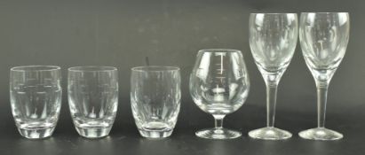 JOHN ROCHA FOR WATERFORD - SIX GLASSES IN GEO & IMPRINT DESIGN