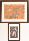 LESTER EPSTEIN (1919-1963) - TWO MONOPRINT DRAWINGS ON PAPER