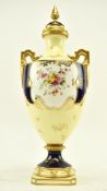 19TH CENTURY VICTORIAN COALPORT PORCELAIN PEDESTAL URN VASE