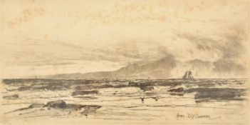 DAVID YOUNG CAMERON (1865-1945) - ISLE OF ARRAN - ETCHING ON PAPER