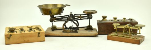 TWO 19TH CENTURY VICTORIAN KITCHEN & POSTAL SCALE AND WEIGHTS