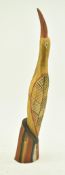 POLYCHROME DECORATED CARVED HARDWOOD BIRD