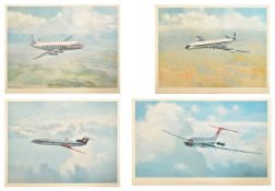 EDMUND MILLER - FOUR VINTAGE BOAC LIM ED POSTERS