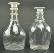 LATE 18TH CENTURY IRISH CORK DECANTER & ONE OTHER SIMILAR