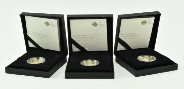 ROYAL MINT - THREE SHAKESPEARE 2016 PIEDFORT SILVER £2 COINS