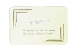HISTORICAL FIGURES - THE DALAI LAMA - AUTOGRAPH ON CARD