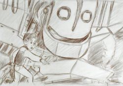 THE IRON GIANT - ORIGINAL DRAWING BY RICHARD BAZLEY
